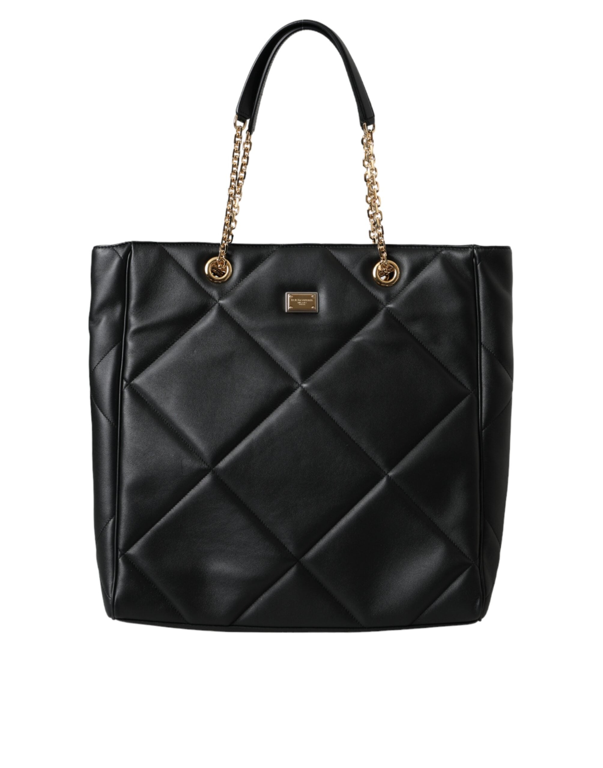Dolce & Gabbana Siyah Deri JUNGLE Kapitone Tote Çanta